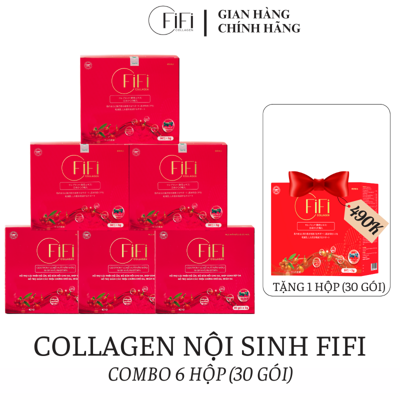 Combo 06 Hộp | FiFi Collagen Nội Sinh | Chống Lão Hóa Và Cân Bằng Nội Tiết